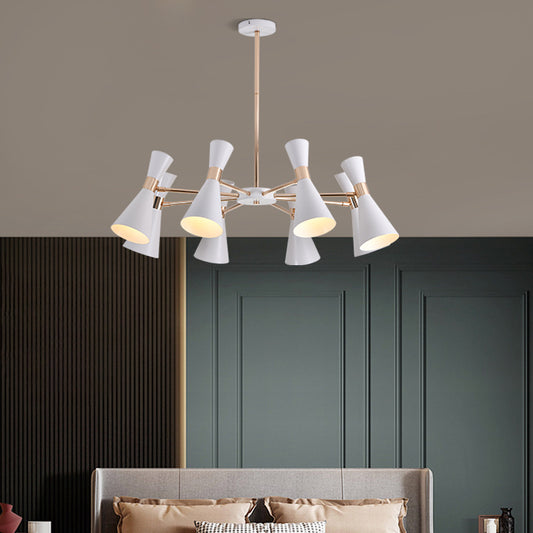 Drum Metallic Ceiling Chandelier Modernism 6 Lights White and Gold Radial Pendant Light Kit White Clearhalo 'Ceiling Lights' 'Chandeliers' 'Modern Chandeliers' 'Modern' Lighting' O1CN01FYz5Mb1fVXfjho8la__2970184012-0-cib